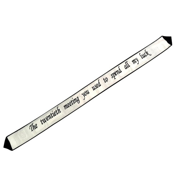 Slim Scarf 34in Black White Artistic Chic Modern Line Print Neck Hair Bag No55 - Picture 2 of 12